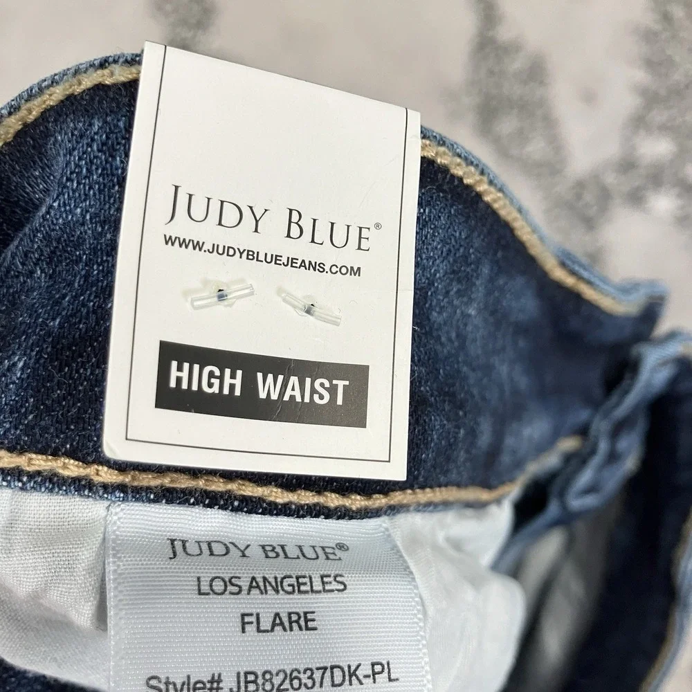 Judy Blue Flare Jeans Womens Plus 20W NWT High Rise Stretch Medium Wash Denim - Picture 11 of 14